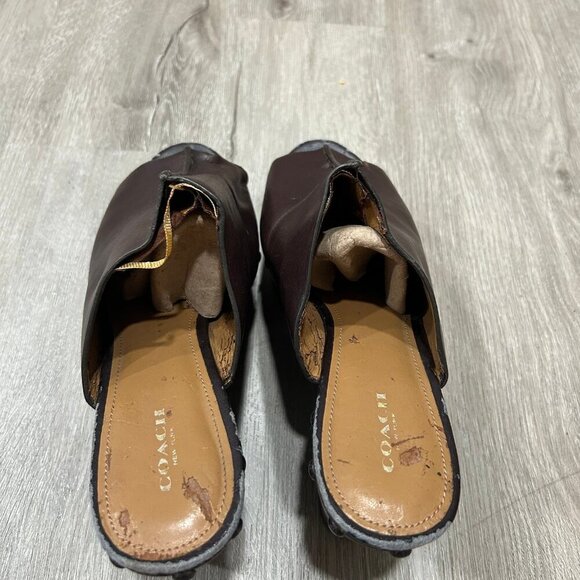 Coach Brown Hellena Leather Wedge Platform Heels Women's Size 11 - Picture 5 of 8